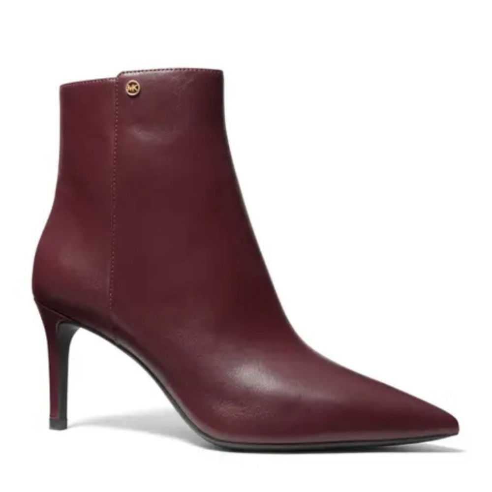 New Michael Kors Alina Stiletto 80mm Ankle Boots Burgundy/cherry red Size 10M